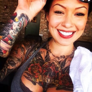 Illustration for article titled Tatted up chick (not really but gets a NSFW tag anyway)